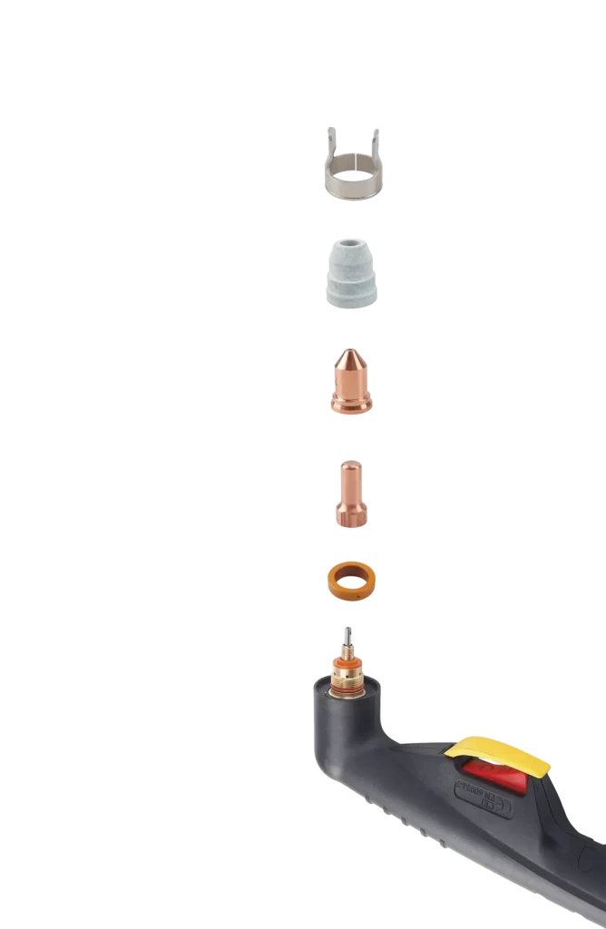 Antorcha Electrodo Punta de contacto Tapa de retención Tapa protectora de arrastre Consumibles para corte por plasma